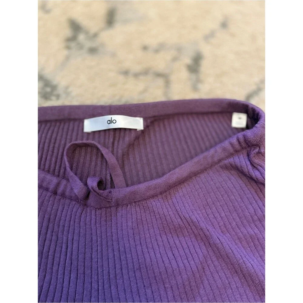 Alo Sweater Knit Mid-Rise Unwind Wide Leg Pant and Top